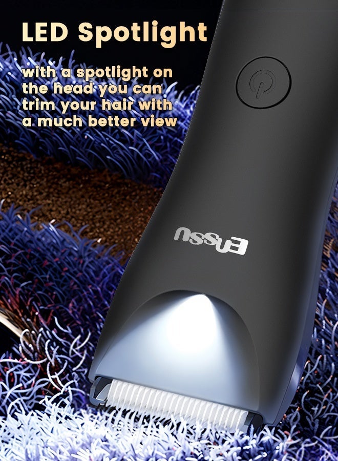 ENSSU Advanced Men's Body Groomer LED Spotlight | Redefining Safe & Smooth Trimming | 6000 RPM Motor & LCD Display | Tech-Driven Grooming Experience - Image 3